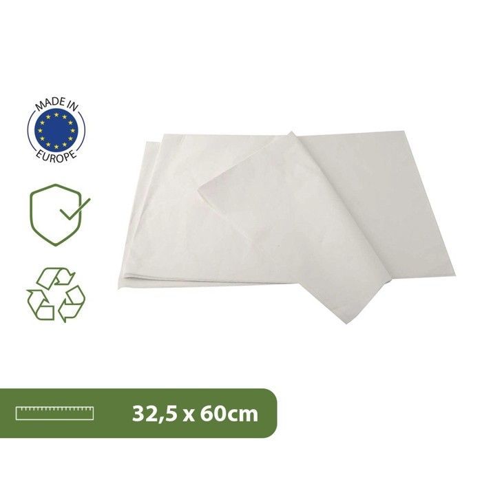 Pack and Move - Lot 100 feuilles papier de soie - 32,5 x 60 cm - Blanc - Emballage cadeau, décoration, anniversaire, mariage