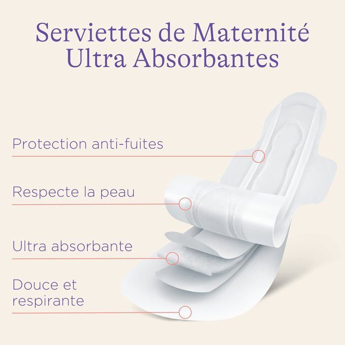 Absorvente higiênico - CLI - Absorventes pós-parto extra absorventes, para uso a partir do parto.