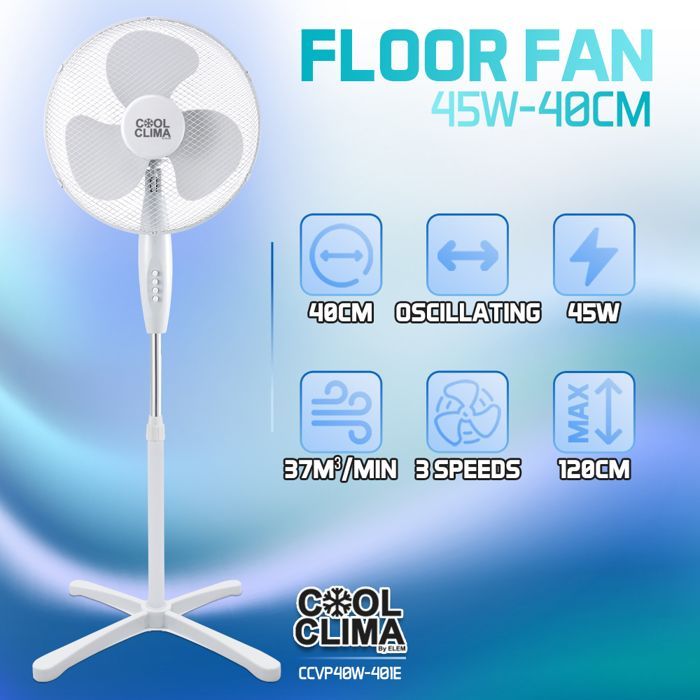 45-W-Standventilator – 40 cm – Für kühle Klimazonen