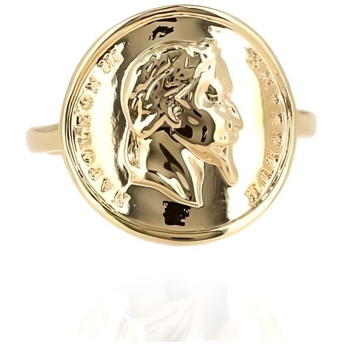 Anillo Napoleón, moneda Luis de Oro, chapado en oro, tallas 48-50-52-54-56-58-60 - Bijouxia - Mujer - Chapado en oro - Oro