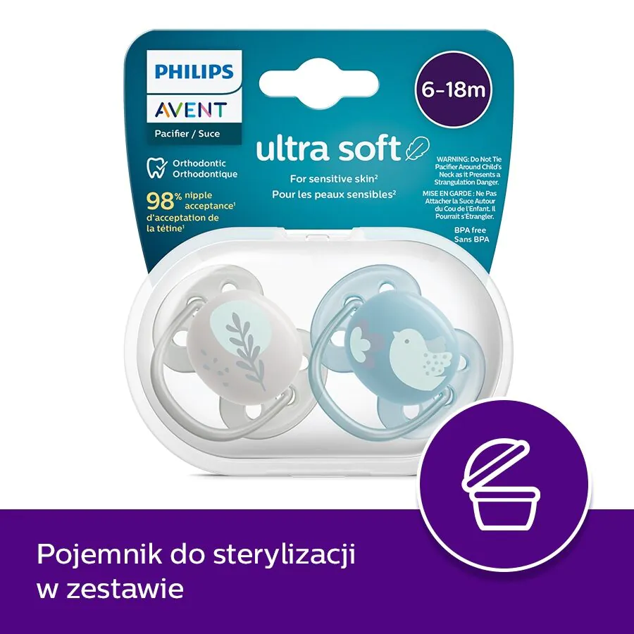 Avent Smoczek Ultra Soft 6-18m, neutral
