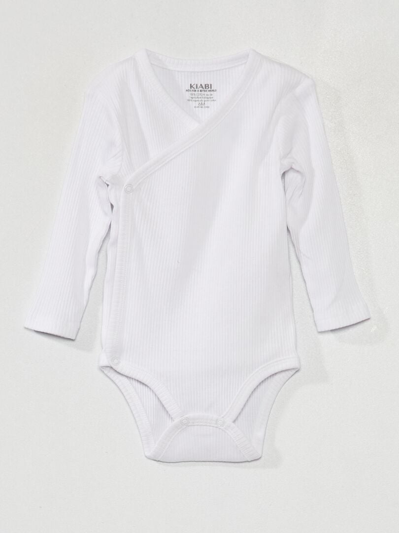 Komplet 3 body z dzianiny prążkowanej - 3 sztuki - NIEBIESKI