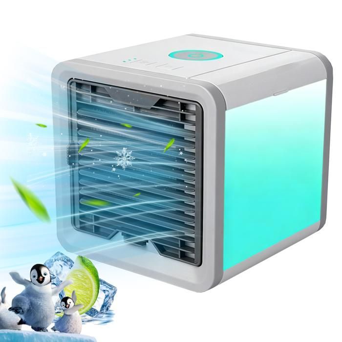Aire acondicionado/enfriador de aire portátil 3 en 1 - Enfriador de aire - 3 velocidades - Silencioso - Rotación de 90° - Atomización