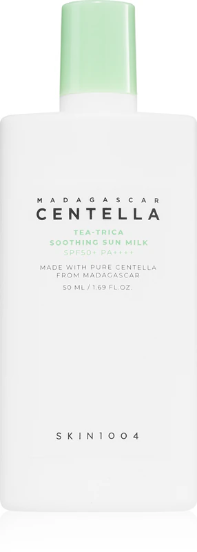 SKIN1004 Opaľovací krém s pupočníkom madagaskarským a čajom Trica Super ľahký opaľovací krém SPF 50+