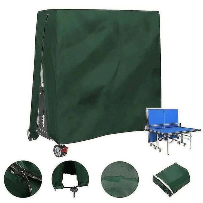 Housse de table de ping-pong extérieure - ZOR® - Imperméable - Anti-poussière - 165x70x185 cm - Vert