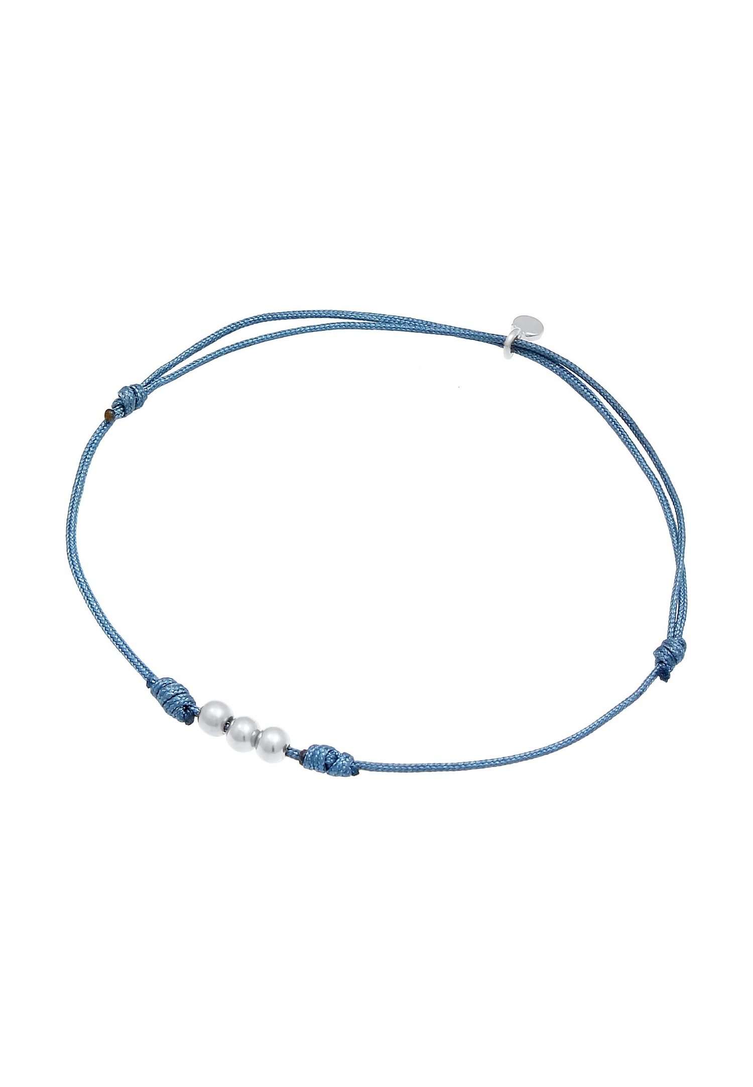 Elli Balles pour dames Nylon Basic Minimal Réglable en Argent Sterling 925