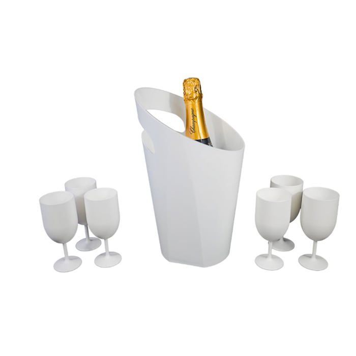 Eco Cup Reusable Wine Glasses 12cl (18cl to the brim) MADE IN FRANCE - Made of Polypropylene, White Glass