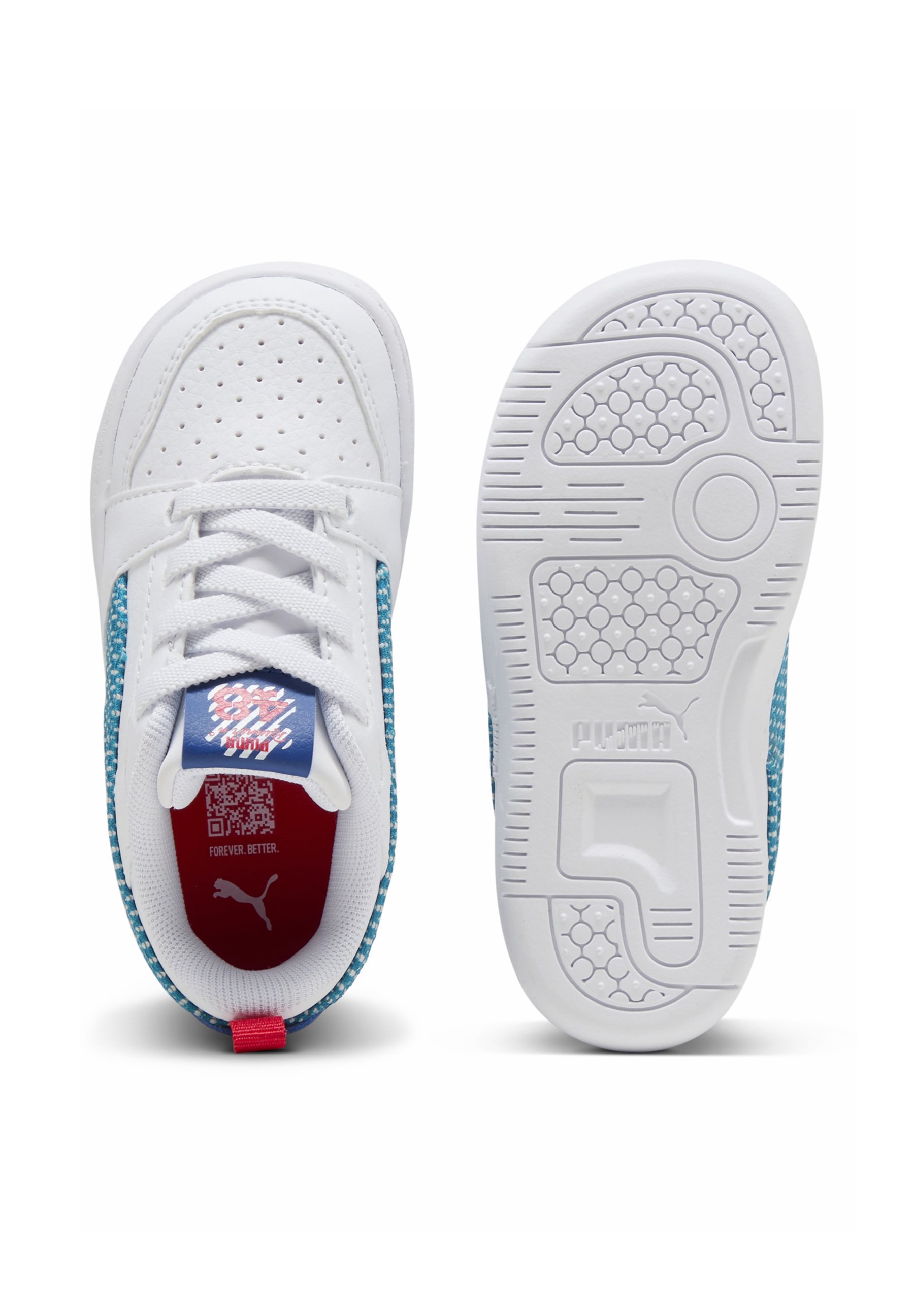Baskets Puma REBOUND FUN - Chaussures bébé - blanc/bleu tropical/bleu roi