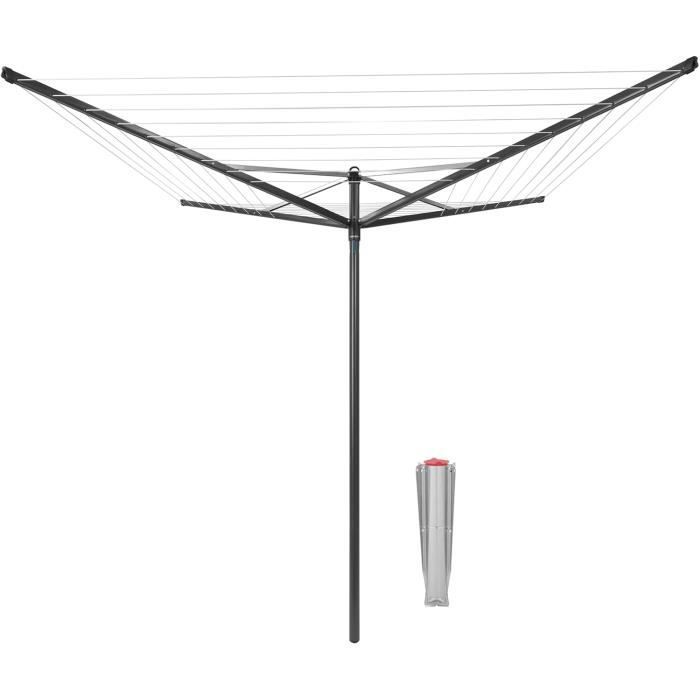 Séchoir Rotatif Brabantia Topspinner - Etendoir Linge - Anthracite - ø 295 cm