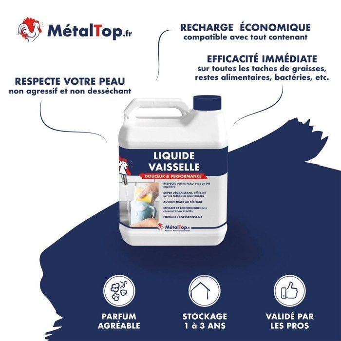 Liquide Vaisselle - 1 Kg    - Metaltop - Incolore