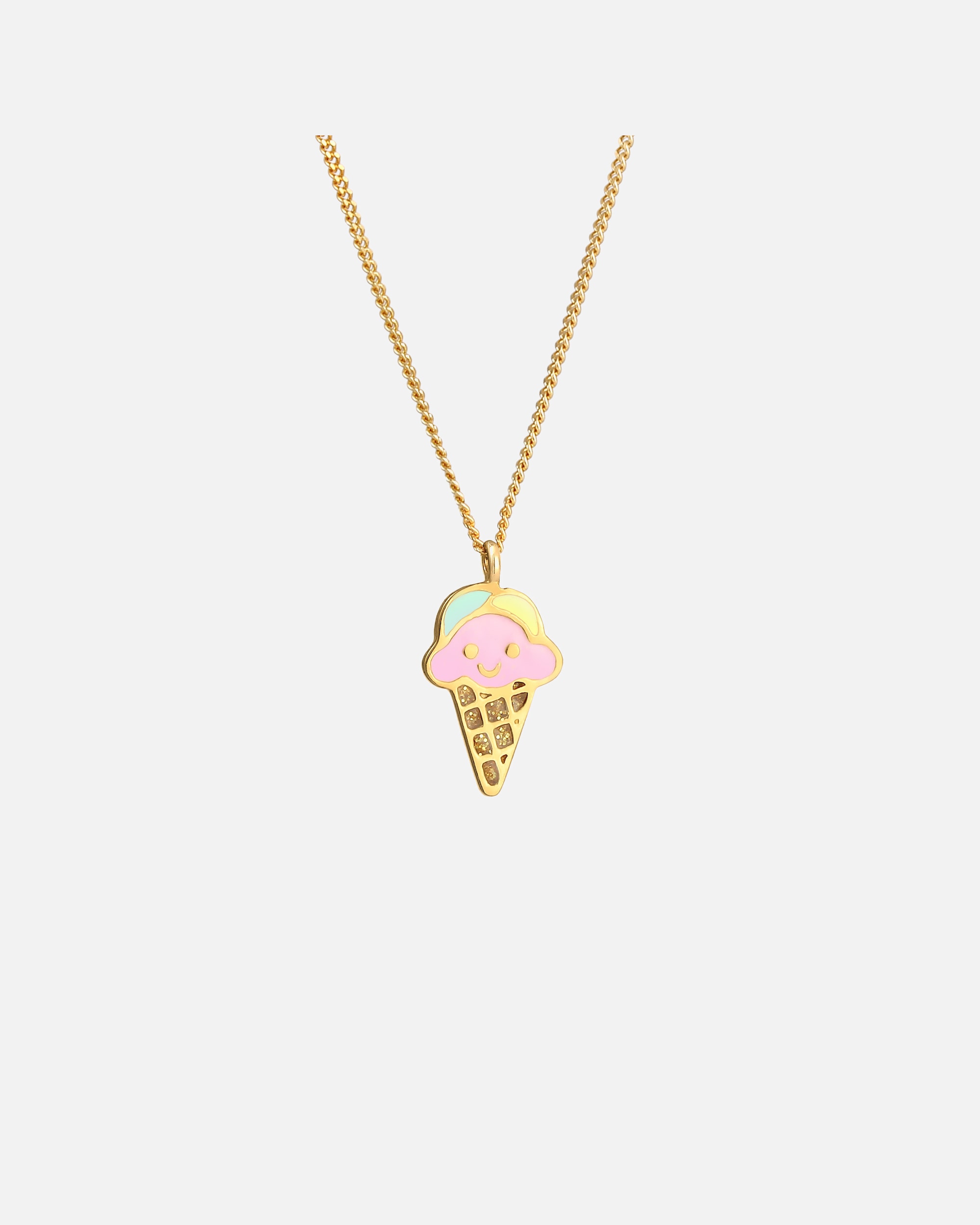 Elli Enfants pendentif glace Mignon Multicolore avec émail en argent sterling 925