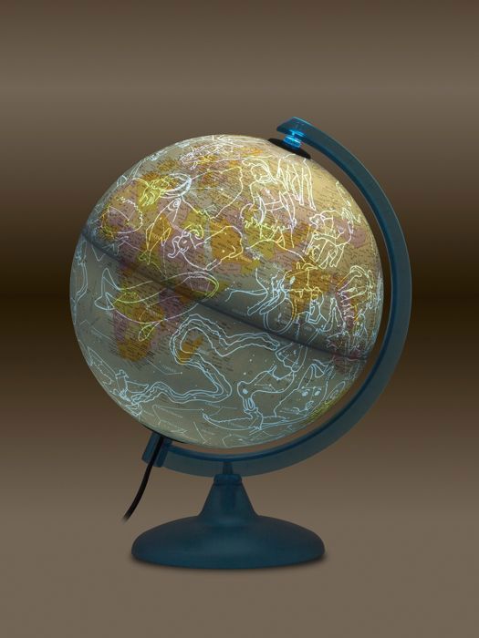 Illuminated Globe - TECNODIDATTICA - Night & Day - Politics and Constellations - Diameter 25 cm - LED Lighting