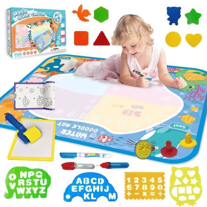Tapis Aquadoodle Enfants, 120*90cm Tapis de Dessin Eau,Jouets éducatifs pour Enfants