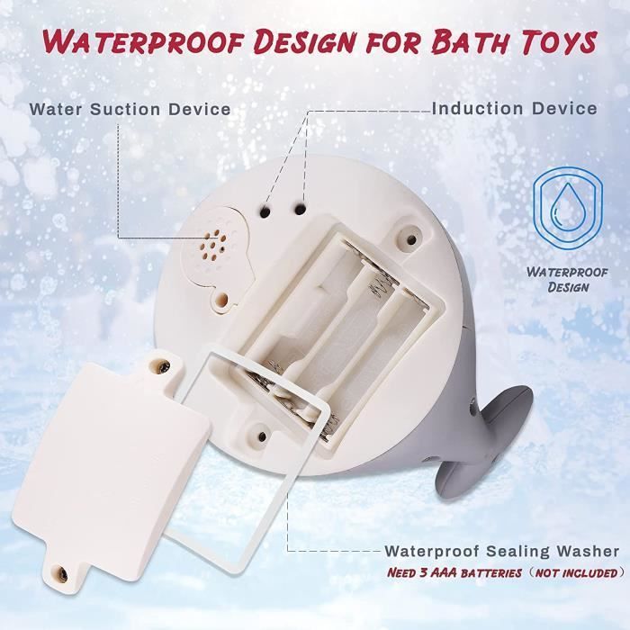 XICHAO - Giocattolo da bagno per bambini con getto d'acqua a forma di balena per bambini e bambine di 1, 2 e 3 anni, giochi da piscina, giocattolo spruzzatore con