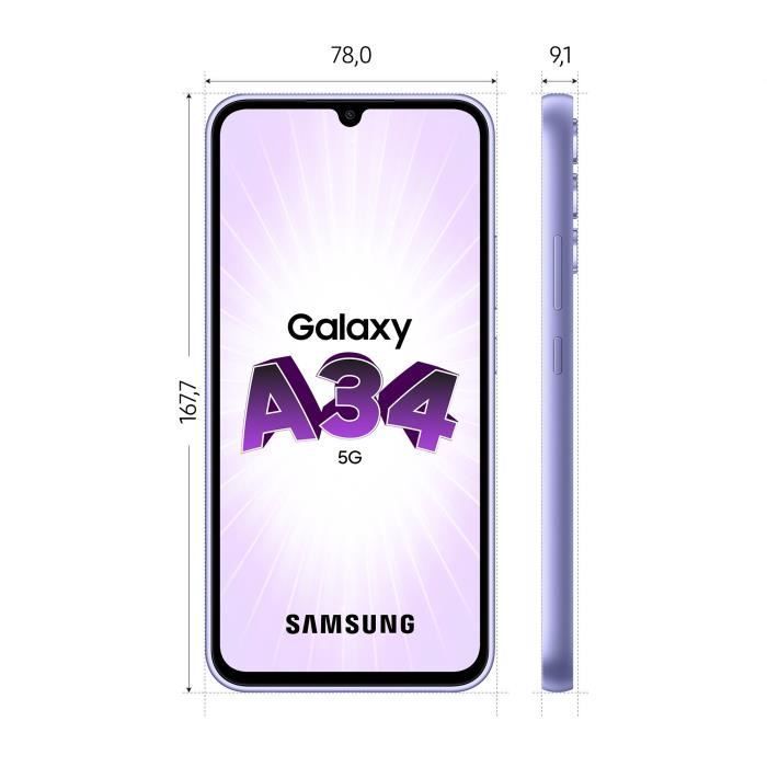 SAMSUNG Galaxy A34 5G Lavanda 128 GB