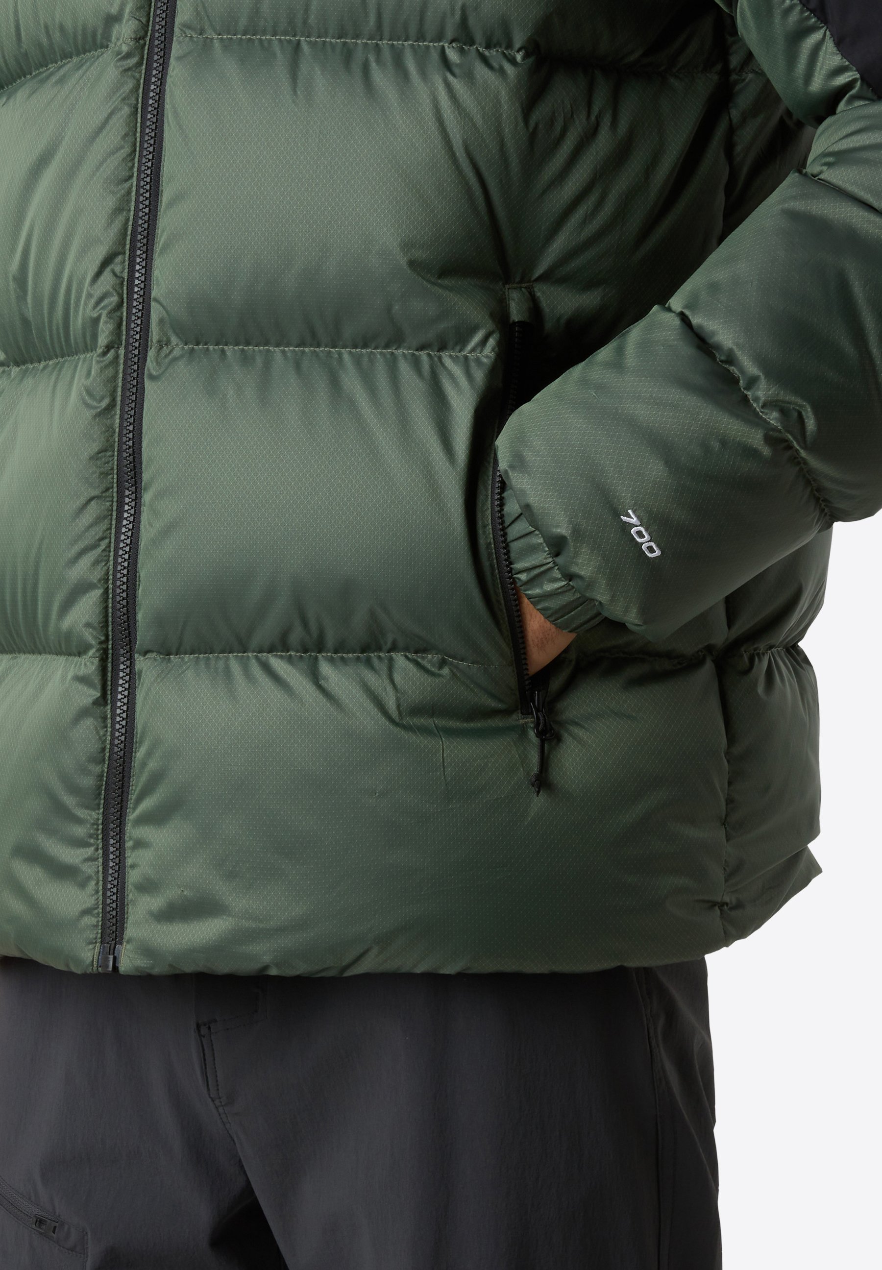 The North Face DIABLO HOODIE - Donsjack - bark mist/black heather