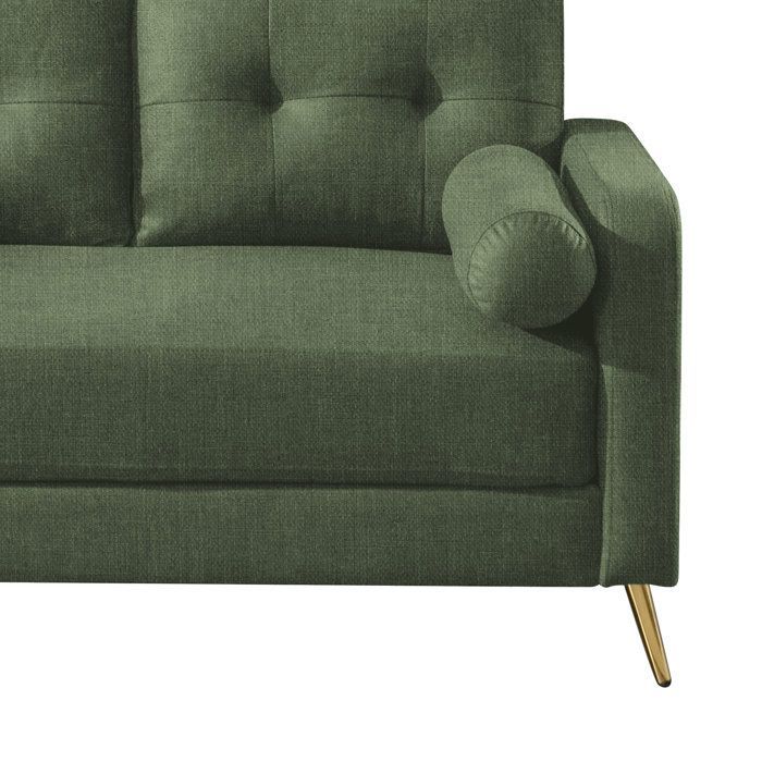 Divano fisso a 2 posti GLIMAR in microfibra color kaki