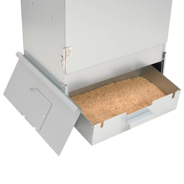 Horno ahumador para barbacoa vidaXL con mesa de acero galvanizado 3187617