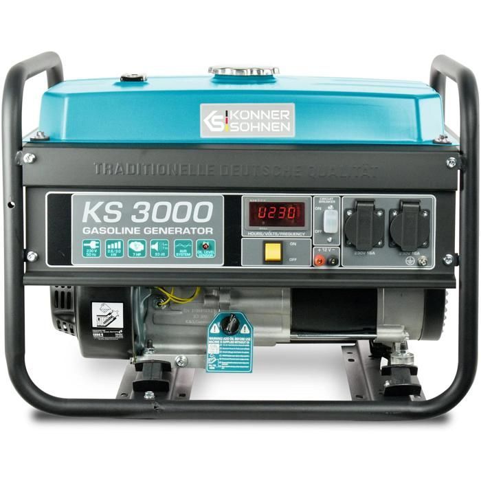 Groupe électrogène - Konner & Sohnen - KS 3000 - 3000W - Moteur monocylindre 7 ch - Démarrage manuel