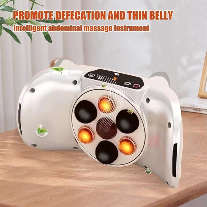 Appareil de massage abdominal électronique - 7 têtes magnétiques et 3 vitesses - Massage en profondeur - Pour l'abdomen, le dos et