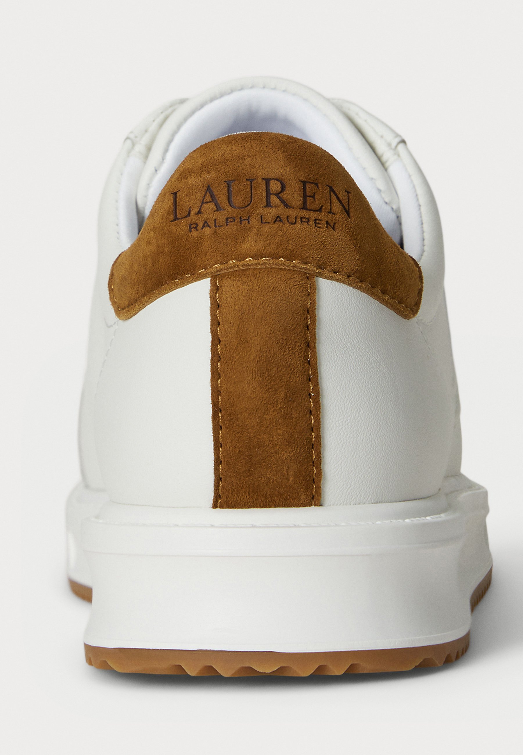 Lauren Ralph Lauren AINSLEY Zweifarbiger Sneaker aus Leder und Wildleder – Sneaker – Schneeweiß/Hellbraun