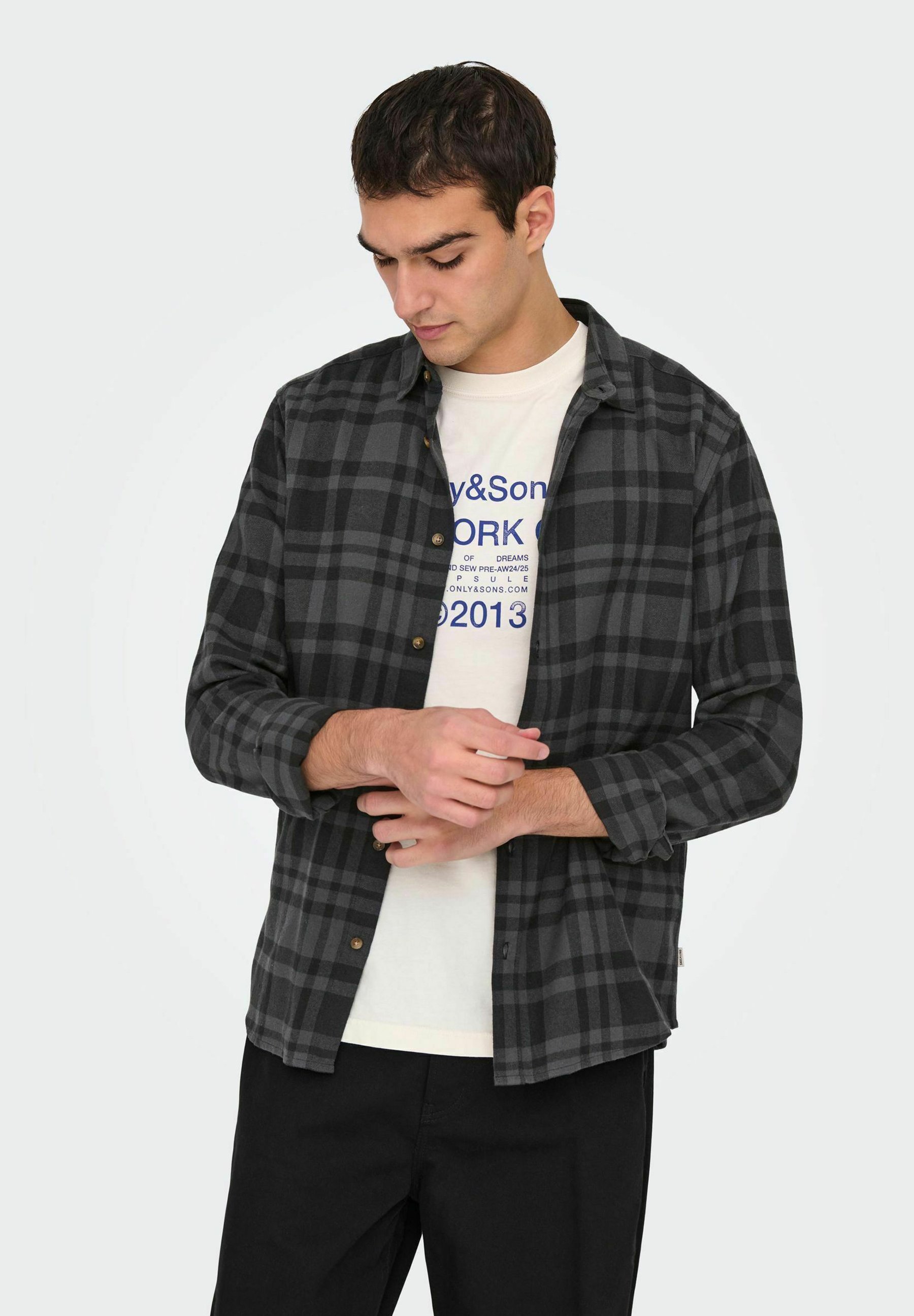Camicia a quadri Only & Sons ONSGUDMUND - Camicia - nero intenso