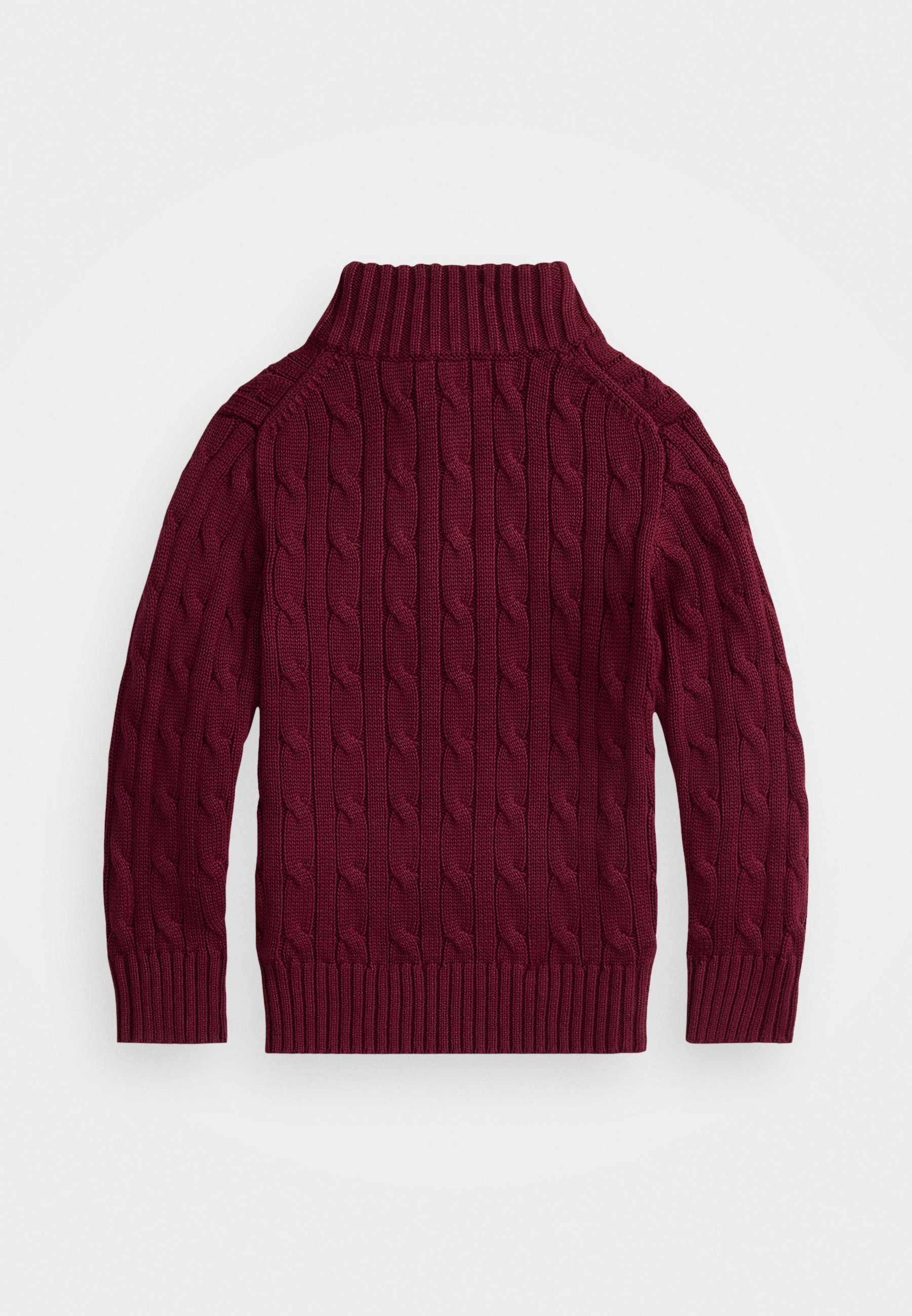 Maglione Polo Ralph Lauren in cotone a trecce con cerniera a un quarto - Maglione - vino classico