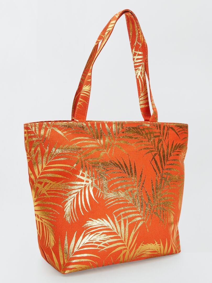 Bolsa de compras con estampado metálico - NARANJA