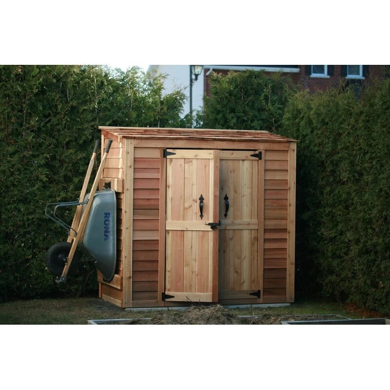 Heute im Angebot: Große Gartenhütte aus Massivholz, 1,80 m breit x 0,90 m dick, ideal als Geräteschuppen für den Außenbereich.