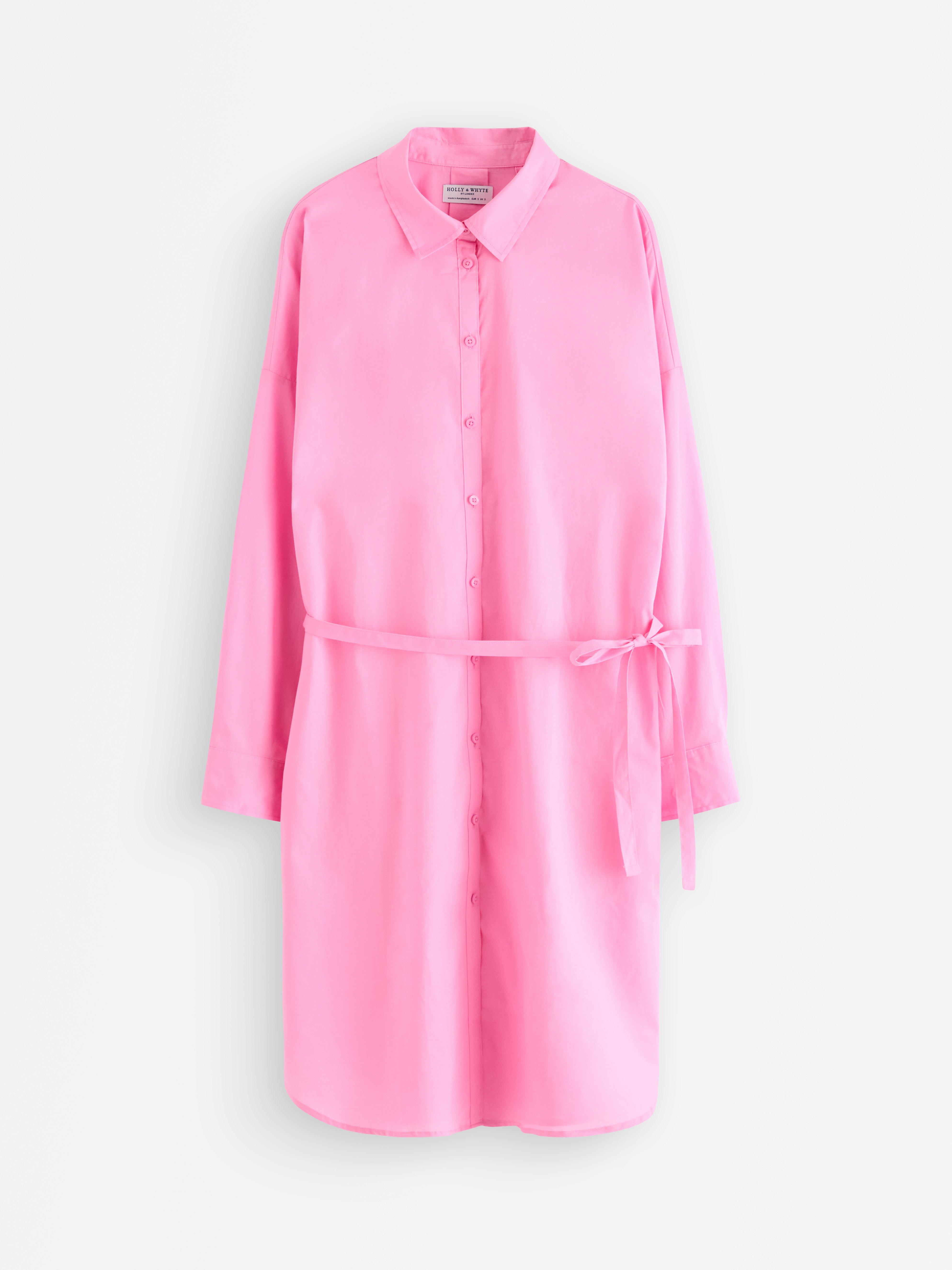 Vestido camisero corto rosa claro