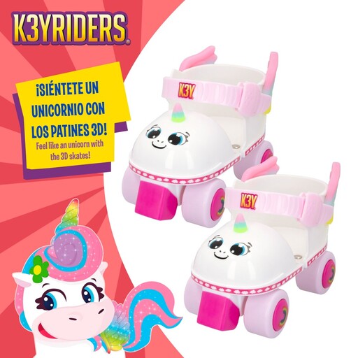 K3yriders Unicorn rolschaatsset met 4 wielen