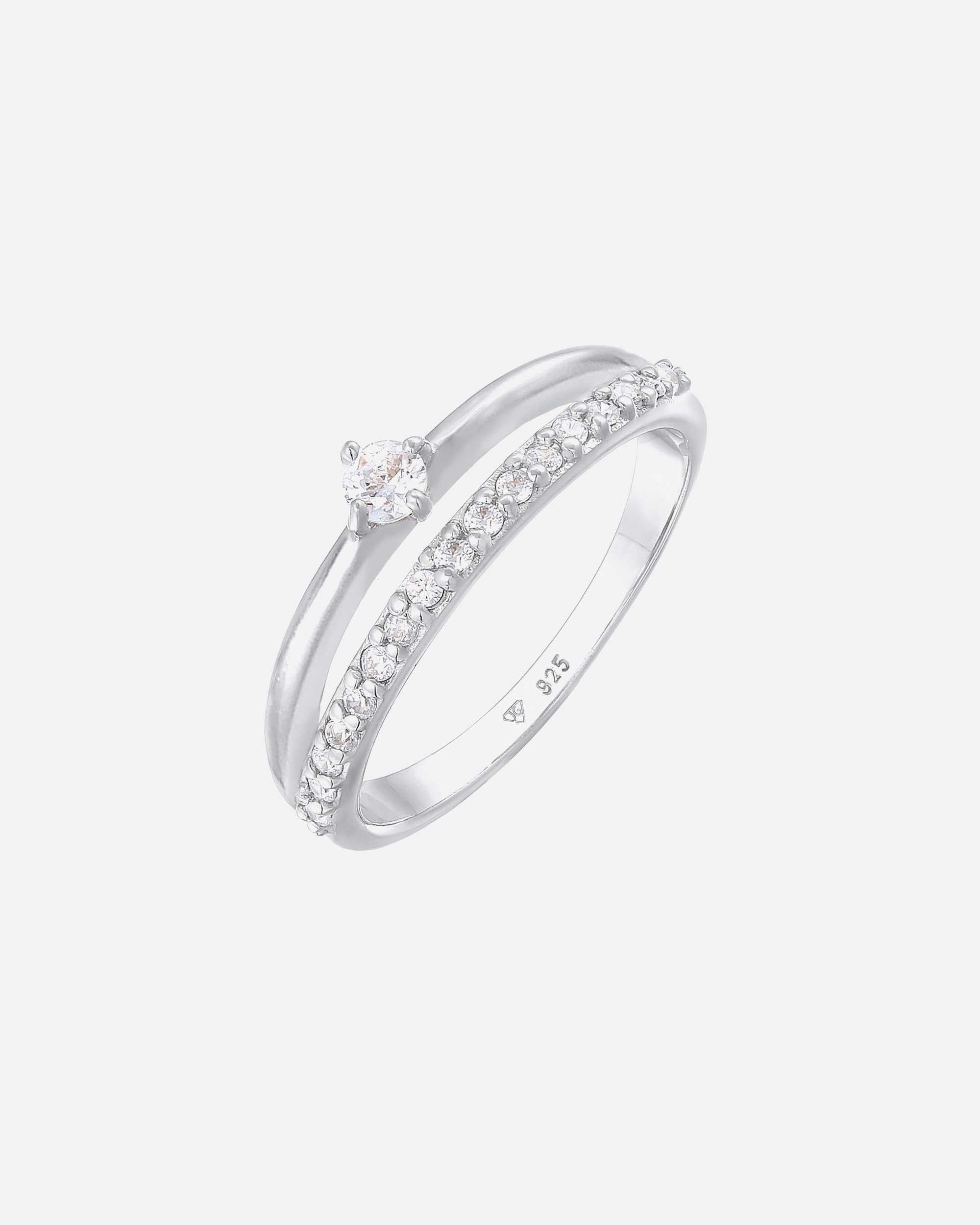 Elli Femmes Bague de fiançailles Solitaire Étincelant avec Cristaux de Zirconium en Argent Sterling 925