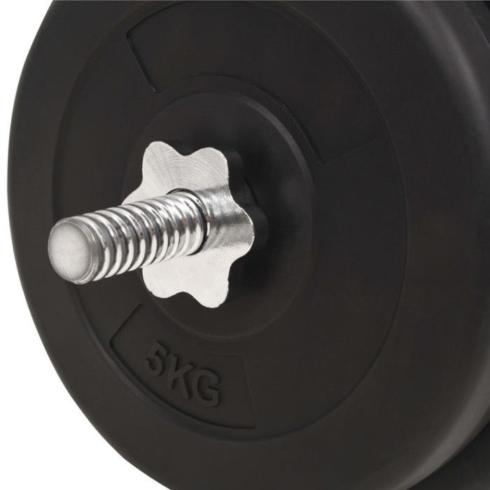 Juego de mancuernas vidaXL de 30 kg para entrenamiento de fuerza y fitness, barras y discos de peso 91399