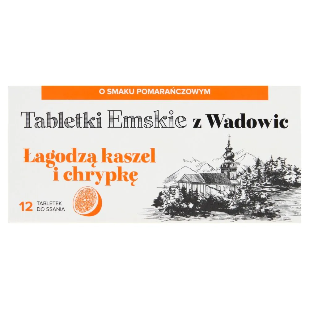Tabletki Emskie z Wadowic, Smak pomarańczowy, Tabletki do ssania
