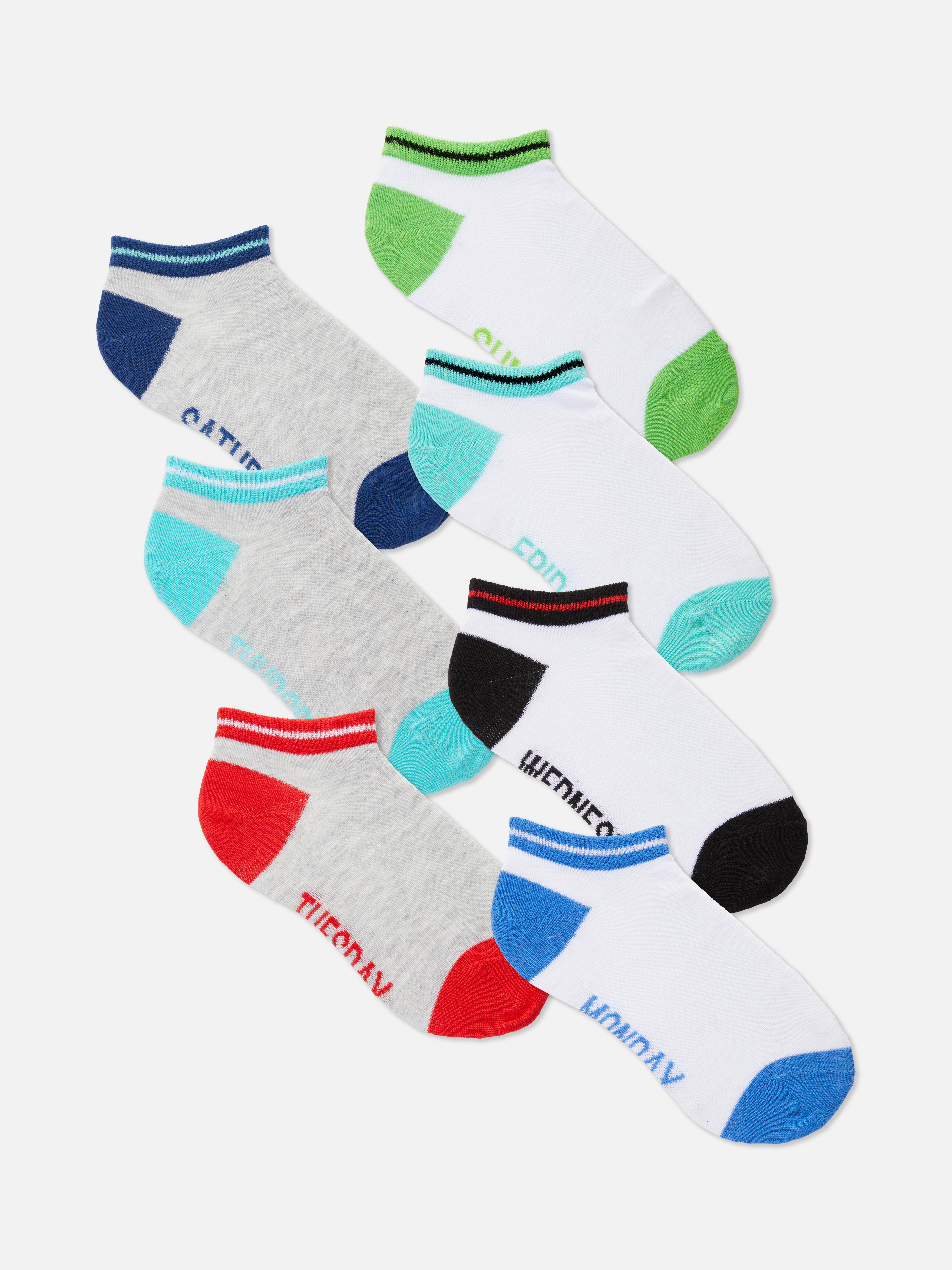 Sokken voor alle dagen van de week, 7 paar Je kleintje zal dol zijn op deze leuke en functionele enkelsokken met de dagen van de week