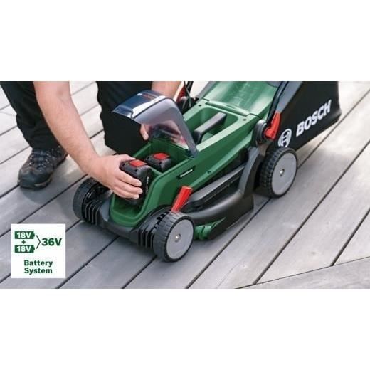 Cortacésped Bosch Universal Rotak 37-550 - con 2 baterías de 4,0 Ah y cargador