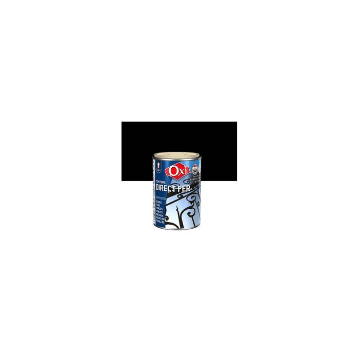 Peinture - OXI - Noir Brillant - 250 mL - Monocouche - Anti-rouille - Intérieur/Extérieur