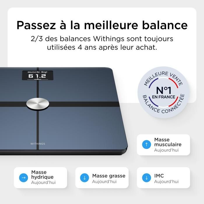 WITHINGS Body+ Reconditionné - Balance connectée WIFI pèse-personne Noir