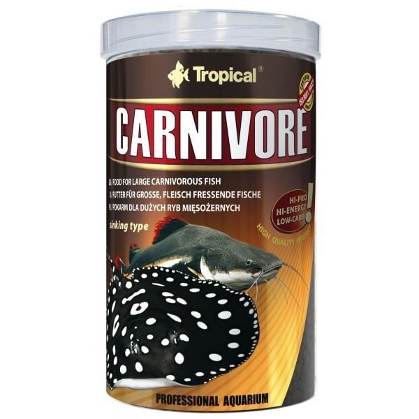 Mangime per pesci - Tropicale - Carnivoro Tropicale 1L - Ricco di proteine - Per grandi carnivori - 1L