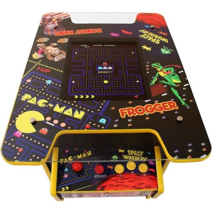 Mesa de centro - Arcade - 60 jogos clássicos - 48 cm - Preta - Para uso interno