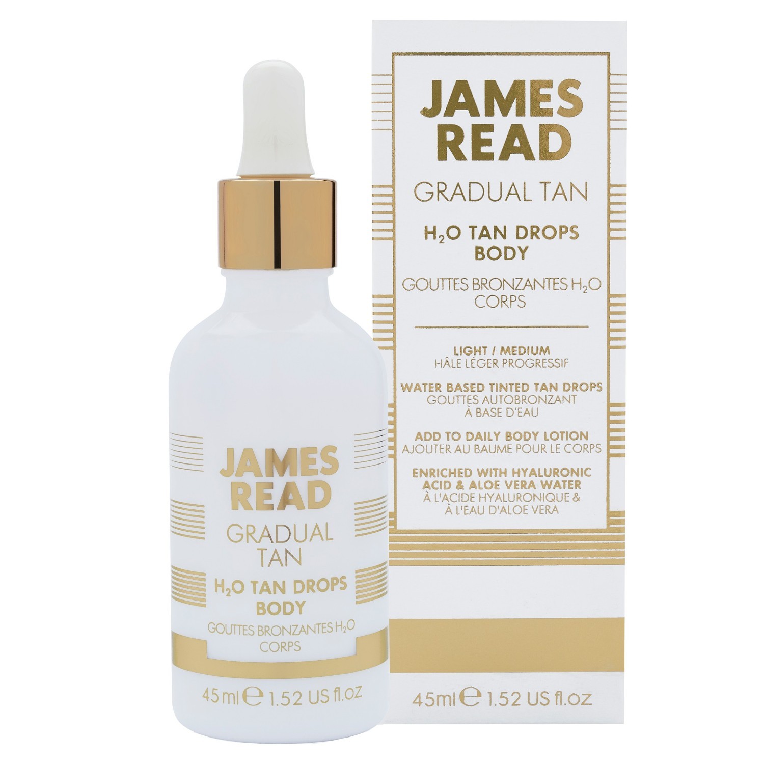 Samoopaľovacie kvapky James Read H2O na telo – 45 ml