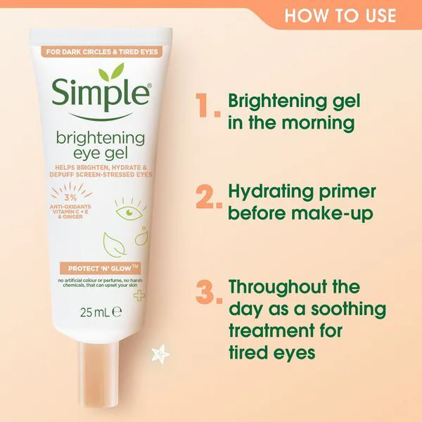 Simple Protect 'n' Glow élénkítő szemkörnyékápoló gél 25ml