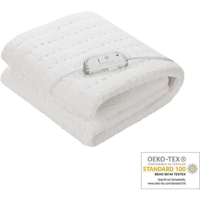 Cubrecolchón térmico extra suave de felpa - MEDISANA - HU 672 - Calentador de cama - 4 niveles de temperatura - 3 temporizadores - Lavable