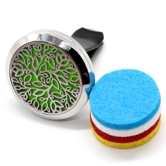 Diffusore per auto - ZEN'ARÔME - Clip'Arôme Stelo verde - Acciaio inossidabile - 5 assorbenti riutilizzabili - Taglio laser