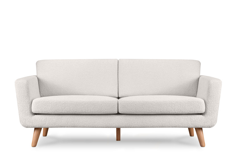 KONSIMO TAGIO Sofa skandynawska 3 osobowa, baranek,  biały