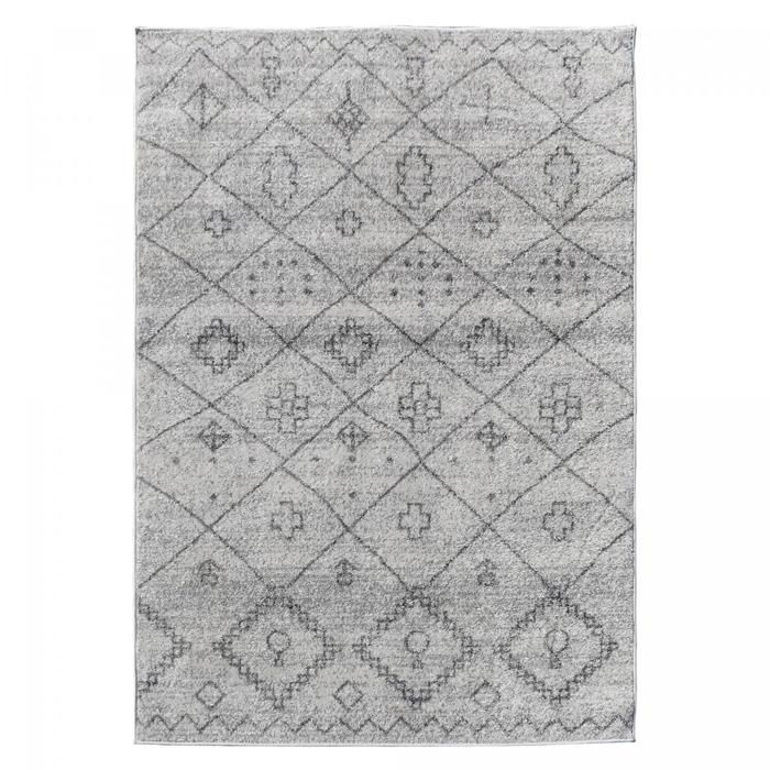 Tapis berbère 120x170 tissé motifs tribaux SAUTUL crème