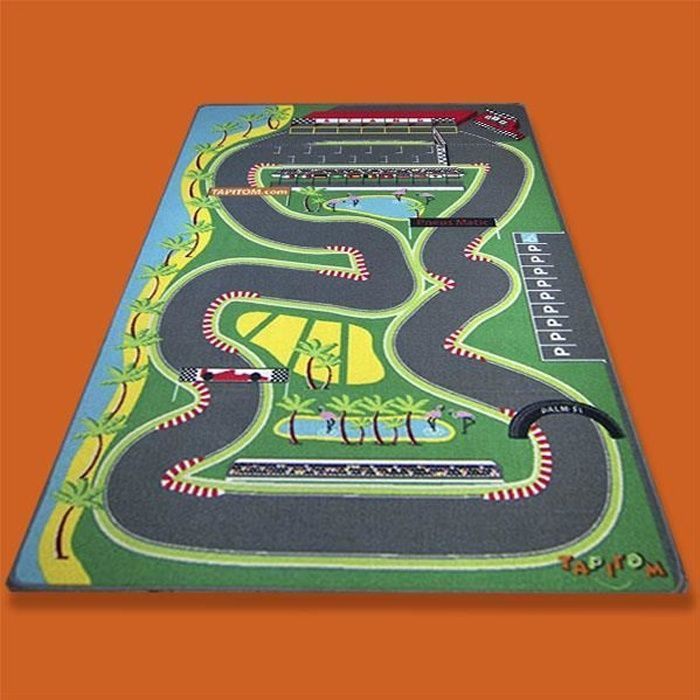 Tappeto gioco per bambini [130 x 200 cm] - TAPITOM® - Circuito di auto da corsa (Formula 1, F1 su strada)