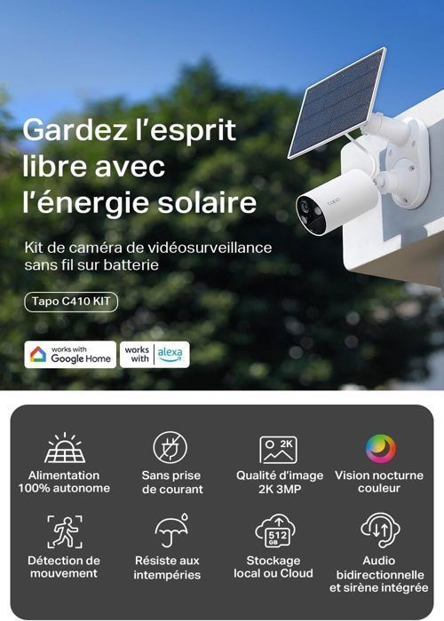 Überwachungskamera - Tapo - C410 Kit - 2K (3 MP) - Solarbetrieben - IP65 Wasserdicht