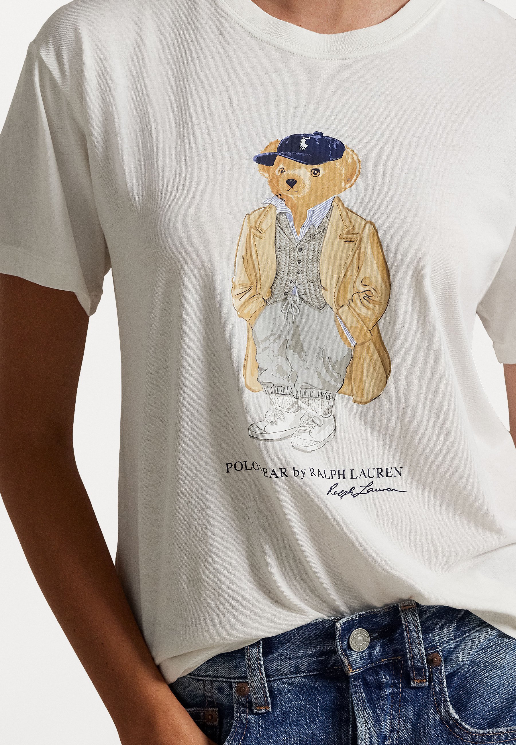 Polo Ralph Lauren POLO BEAR KATOENEN JERSEY T-shirt - T-shirt met print - nevis