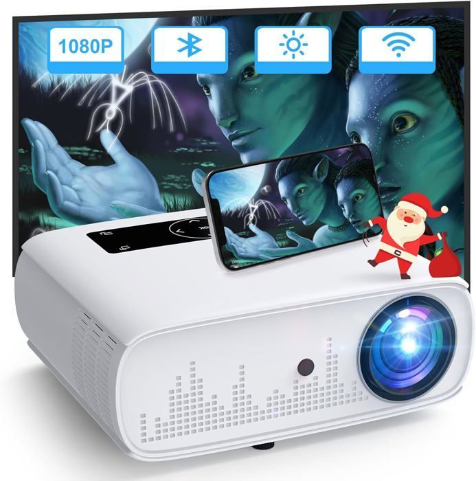 HOPVISION 15000 Lux video projector - 4K Ultra HD WiFi/Bluetooth - TV Stick, Xbox, iOS/Android compatible - Home Cinema